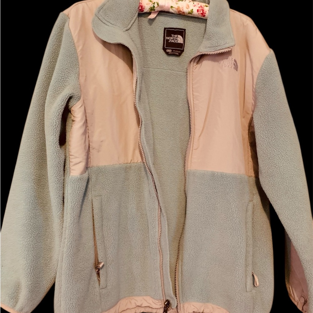 The North Face Light Mint  and Gray Fleece Jacket